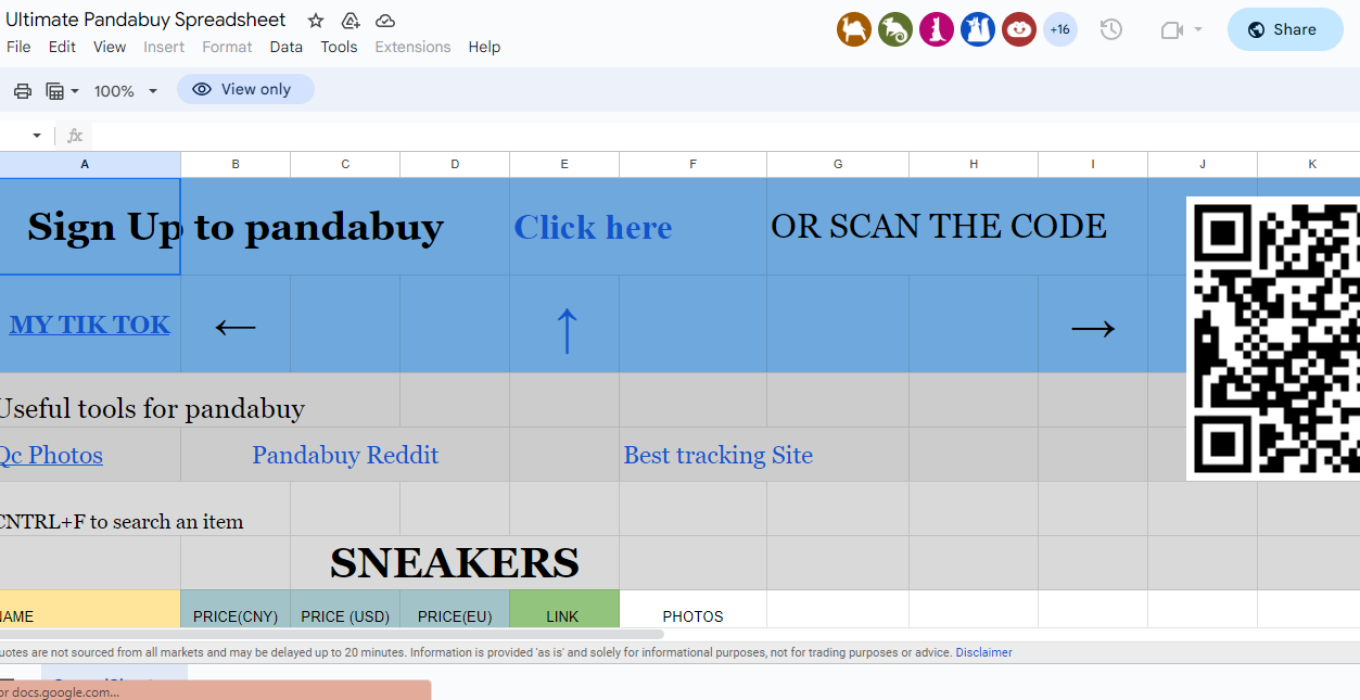 Ultimate Pandabuy Spreadsheet PandaBuyMarket